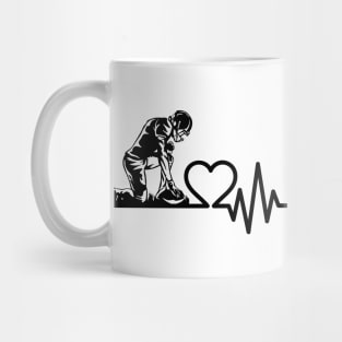 Football Player Praying Heartbeat Mug